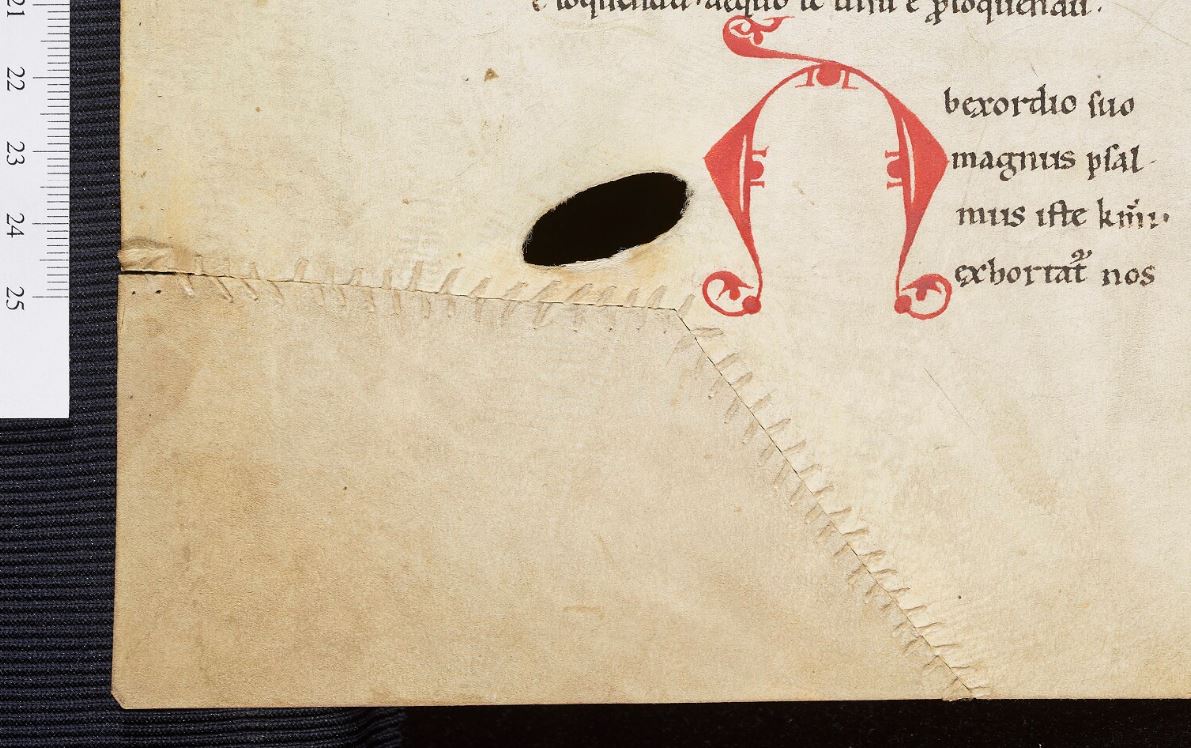 Sewn-on corner, fol. 69v