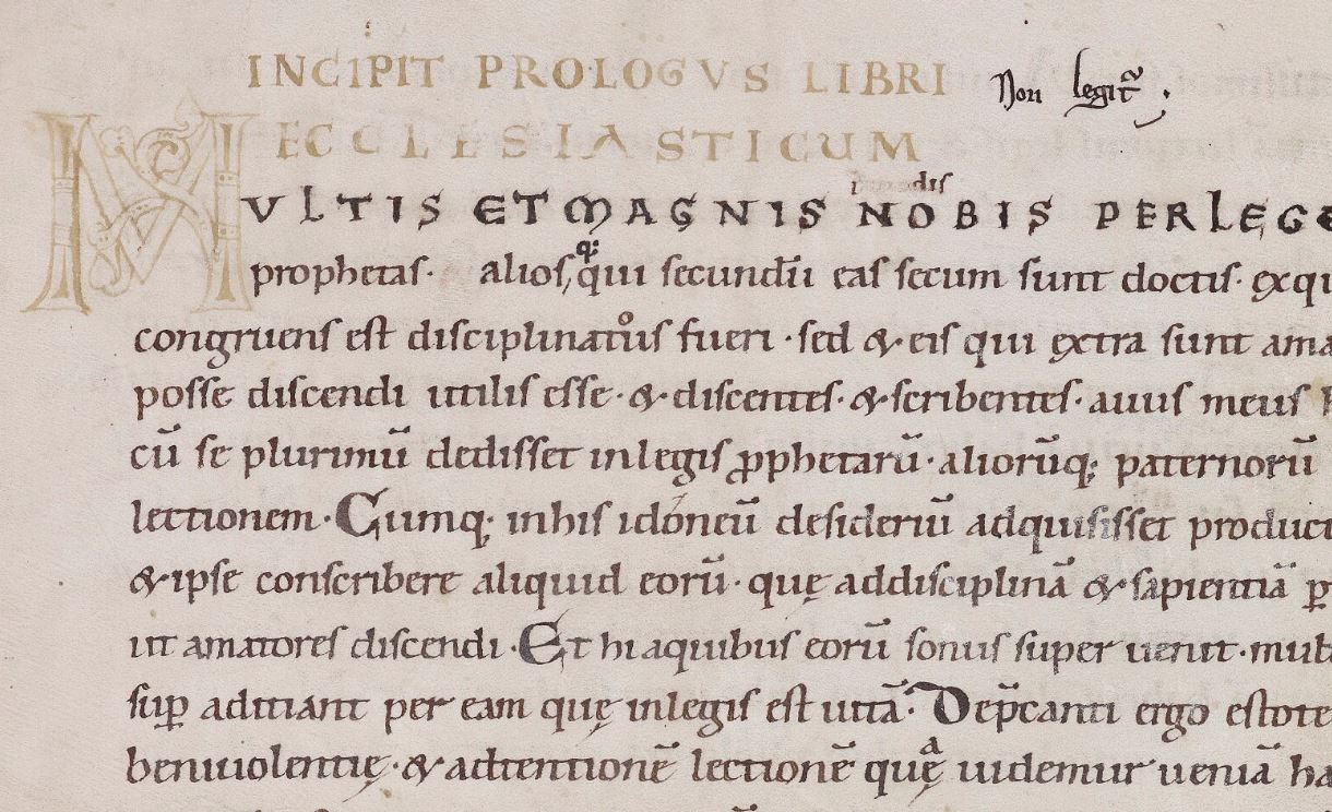 The newly catalogued prologue to Ecclesiasticus in MS. Laud Lat. 97
