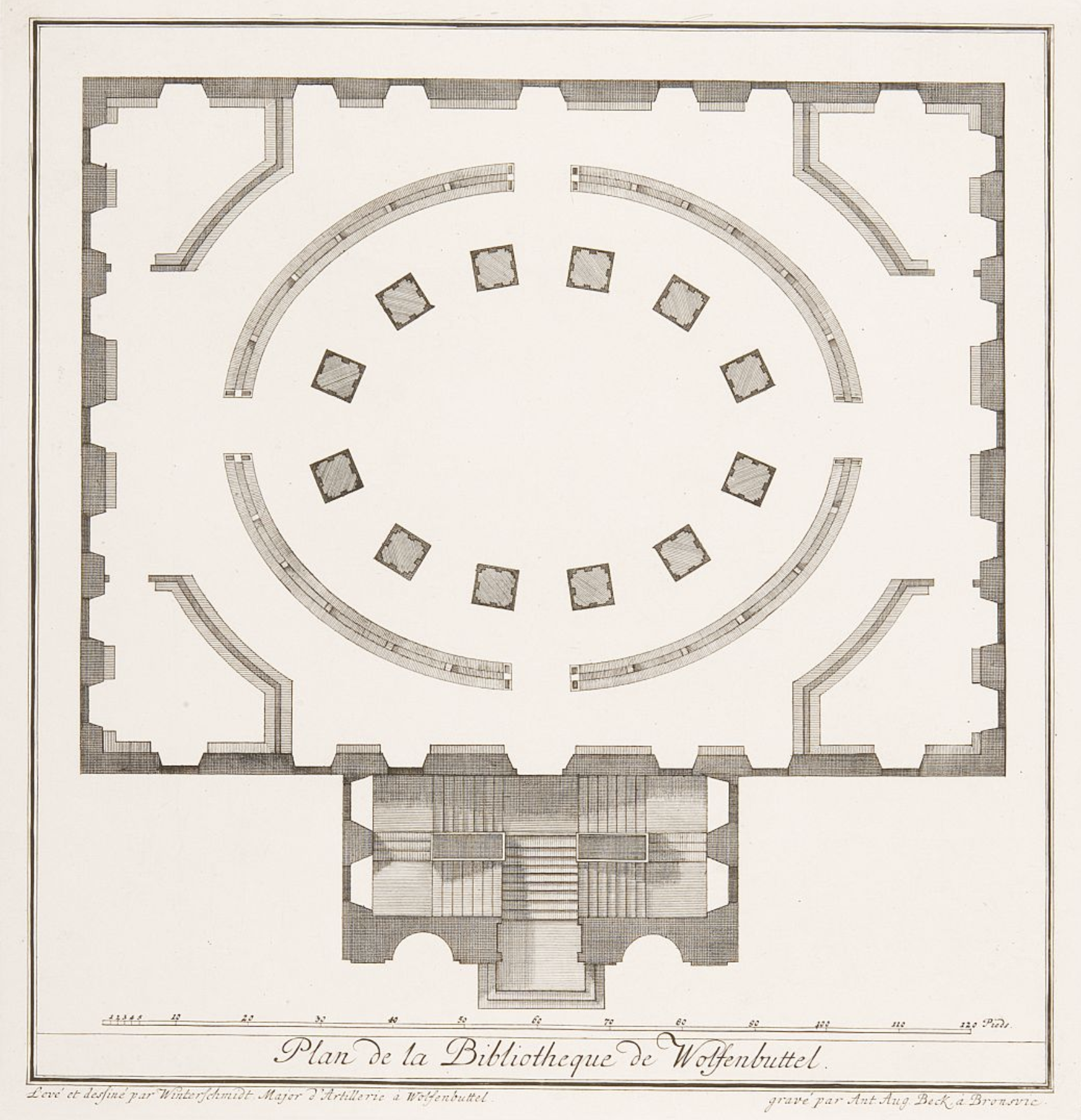 Ground plan of the Bibliotheksrotunde. Image: Herzog Anton Ulrich-Museum