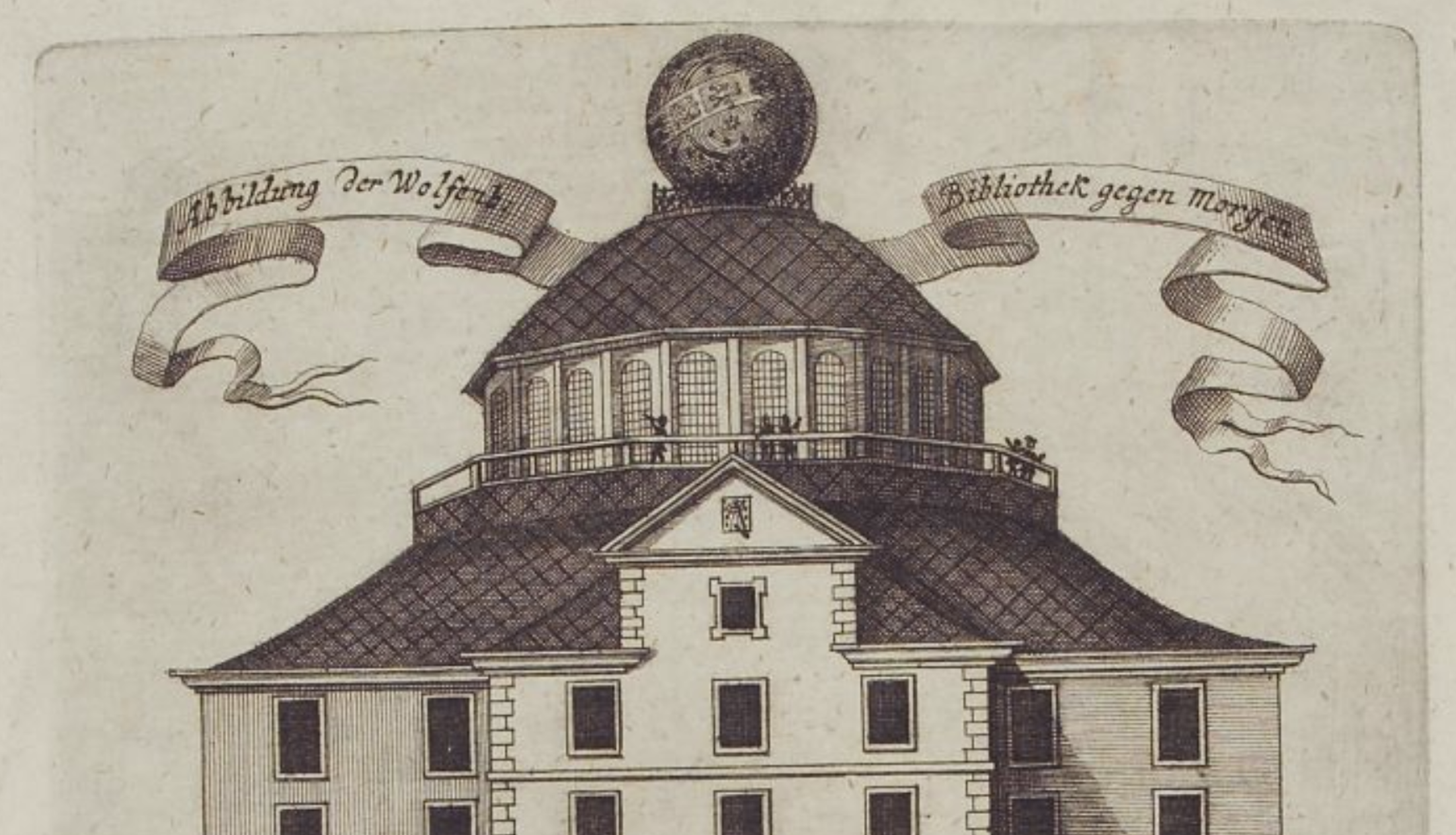 An 18th-century engraving of the Bibliotheksrotunde