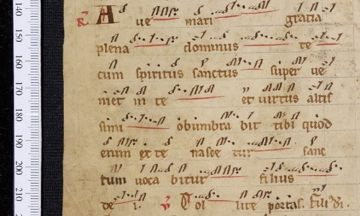 Responsory, Ave Maria (cao6157): [MS. Laud. Misc. 284, fol. 1v](https://https-digital-bodleian-ox-ac-uk-443.webvpn.ynu.edu.cn/objects/14283180-2ba8-4305-96e2-61156ecc5264/surfaces/74655a56-d984-4365-a44f-b40e32264ce1/).